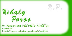 mihaly poros business card